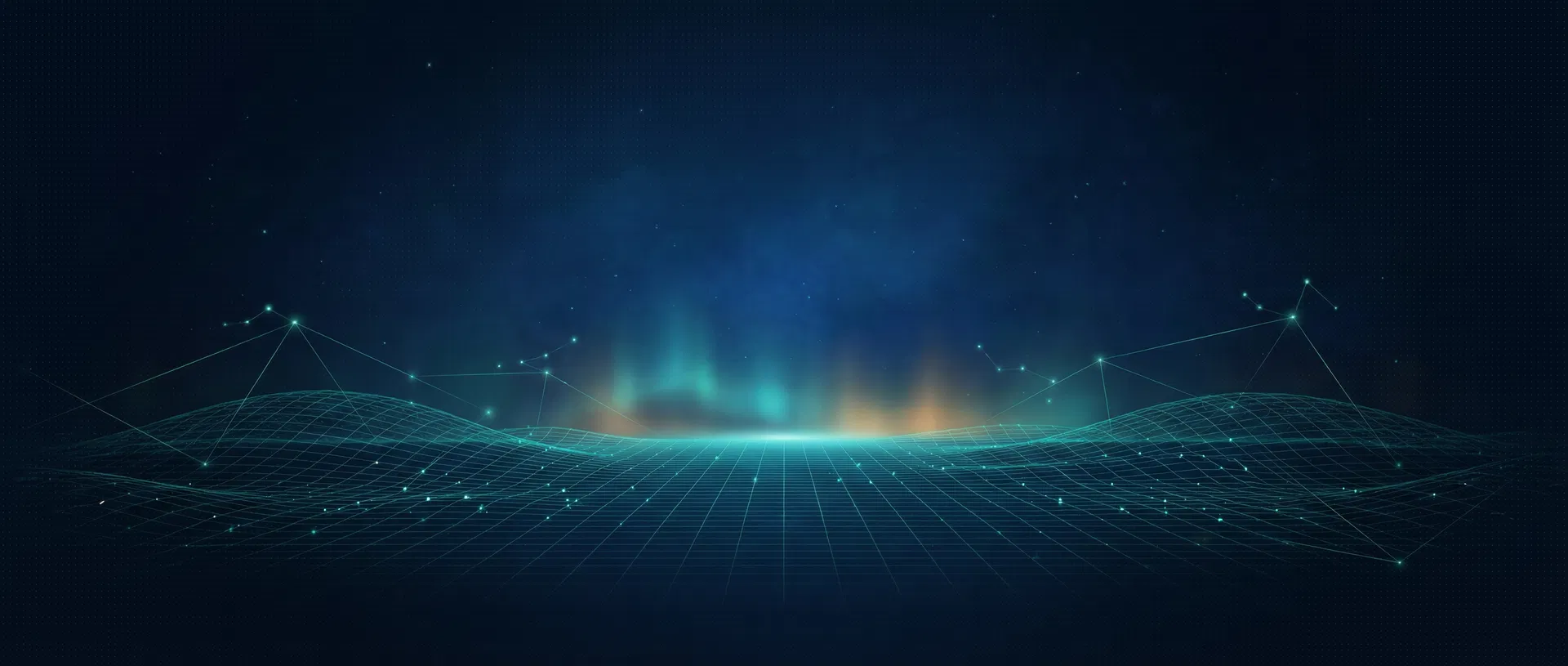 Abstract digital landscape representing AI energy data flows