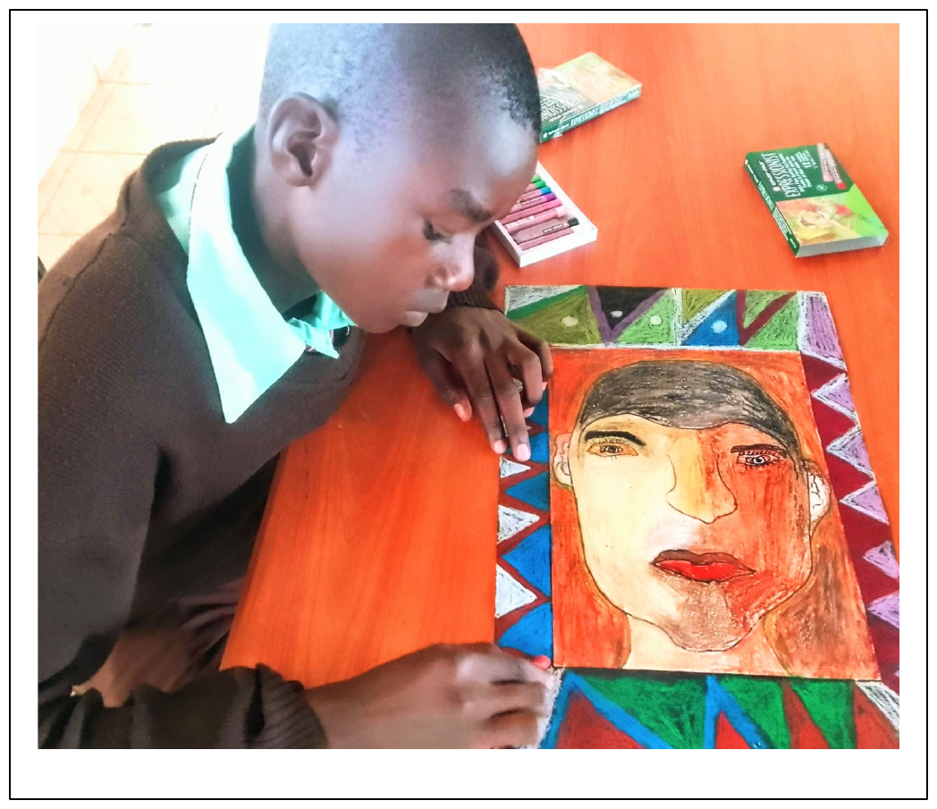 Abstract Face in Blue