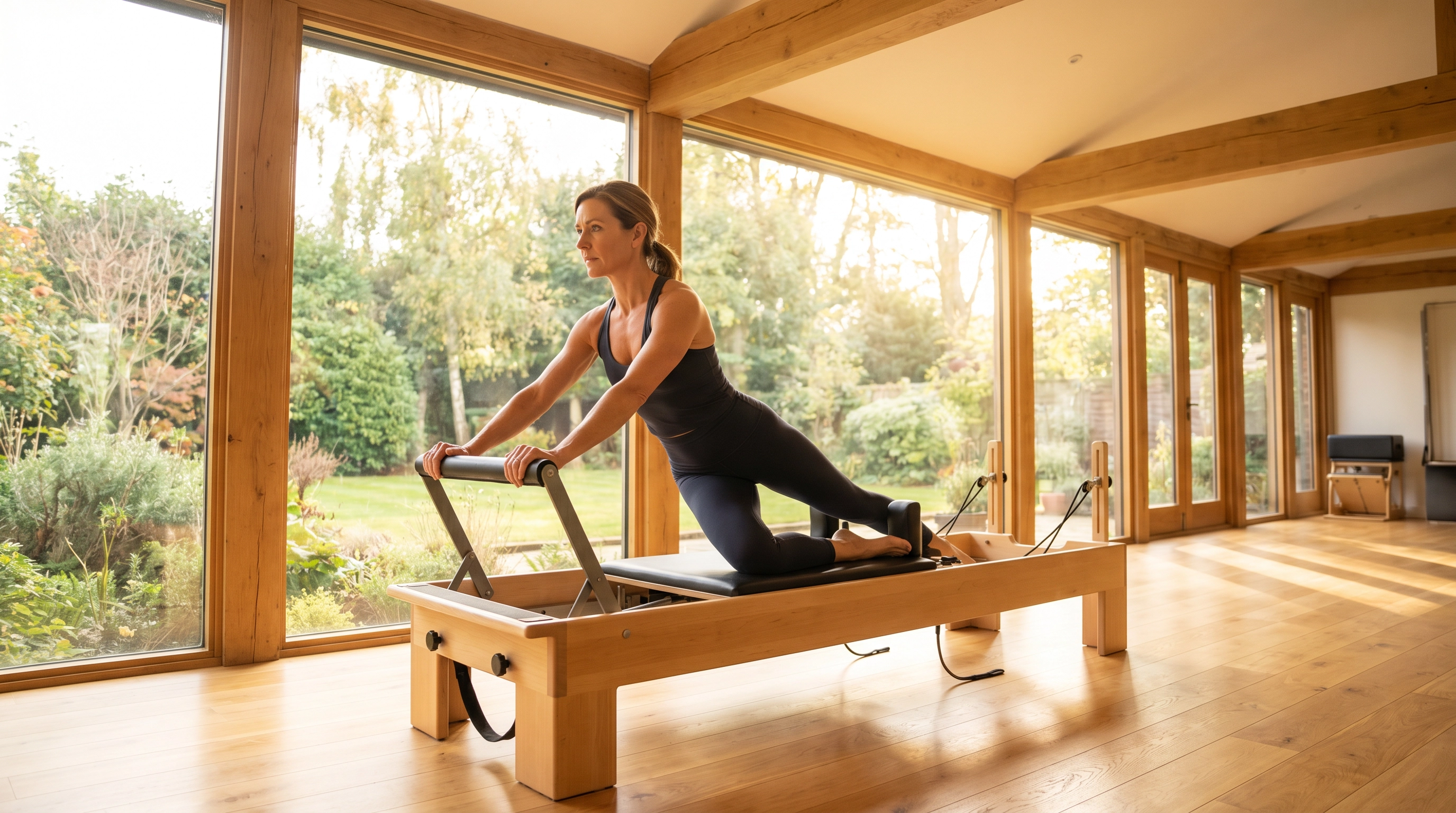 Mulher praticando pilates com foco em bem-estar em Alphaville