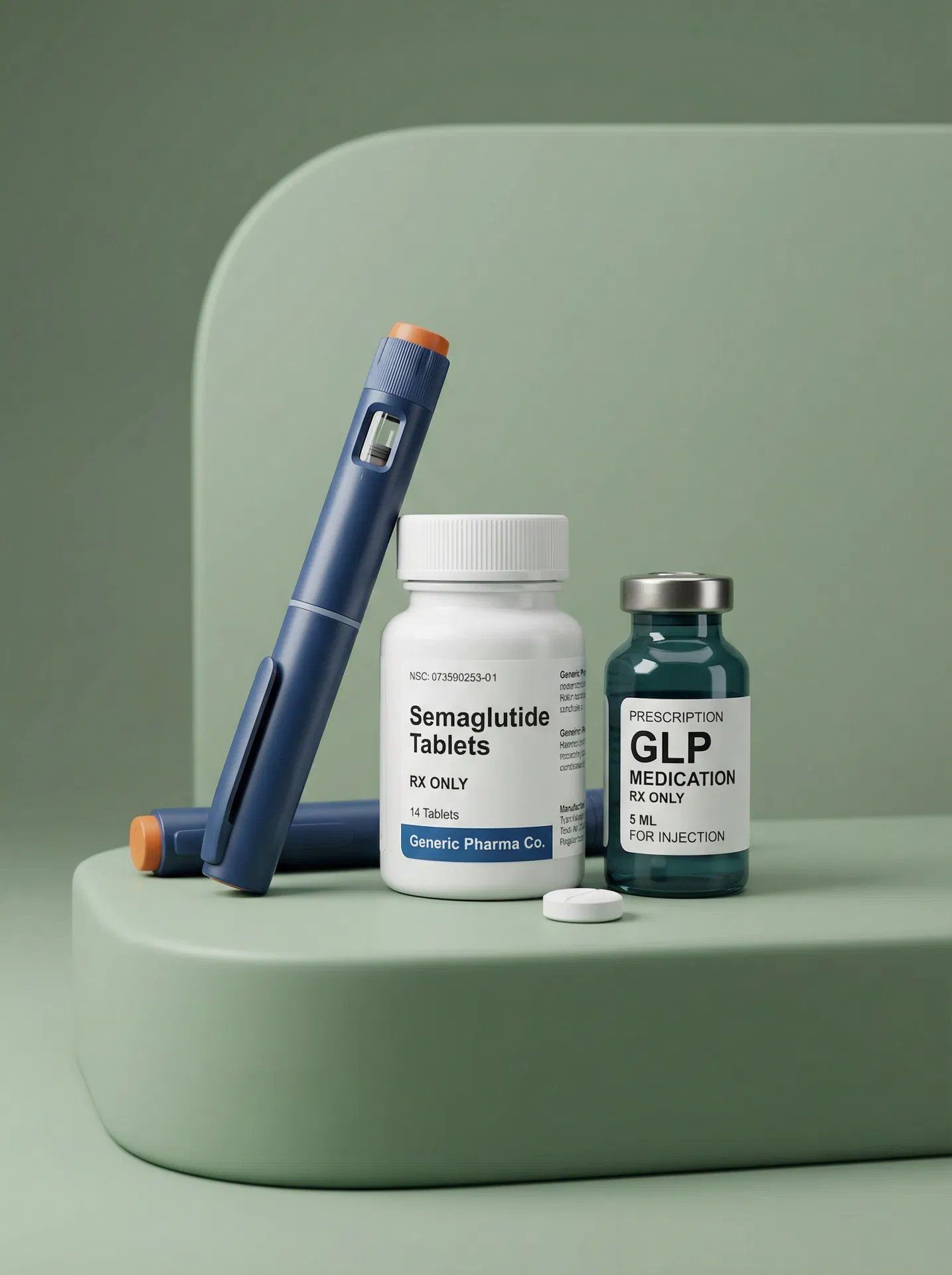 GLP-1 prescription medication render