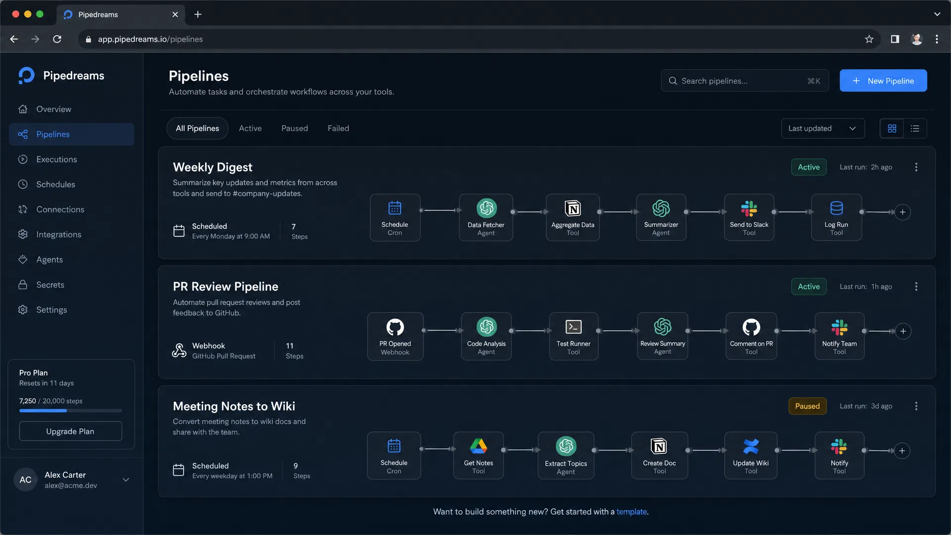 Telefuel workflow automation pipelines