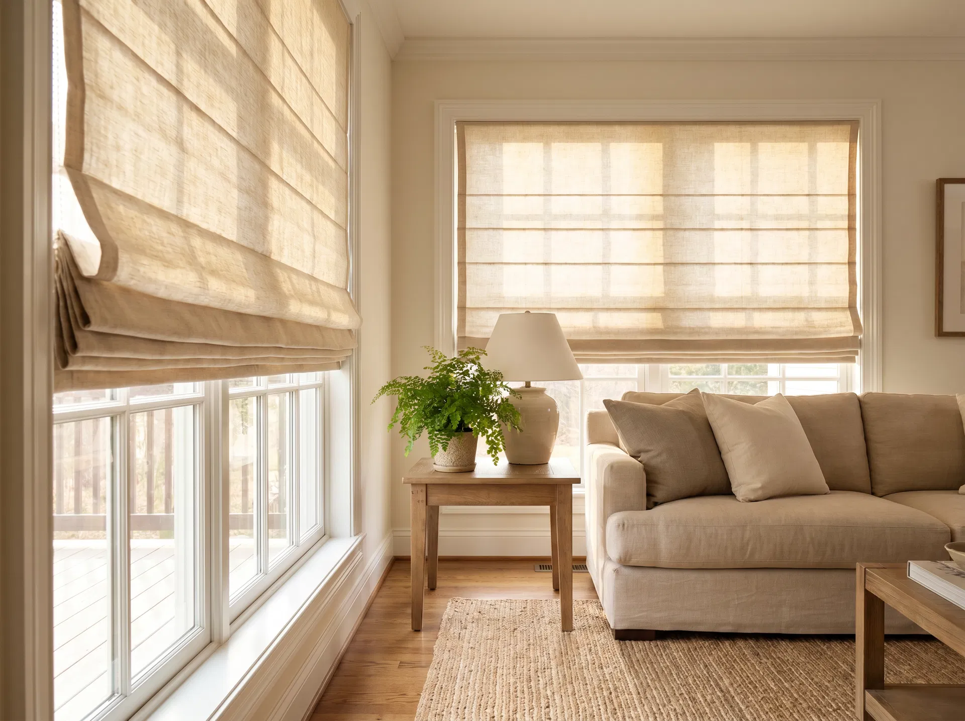 After — Roman Shades