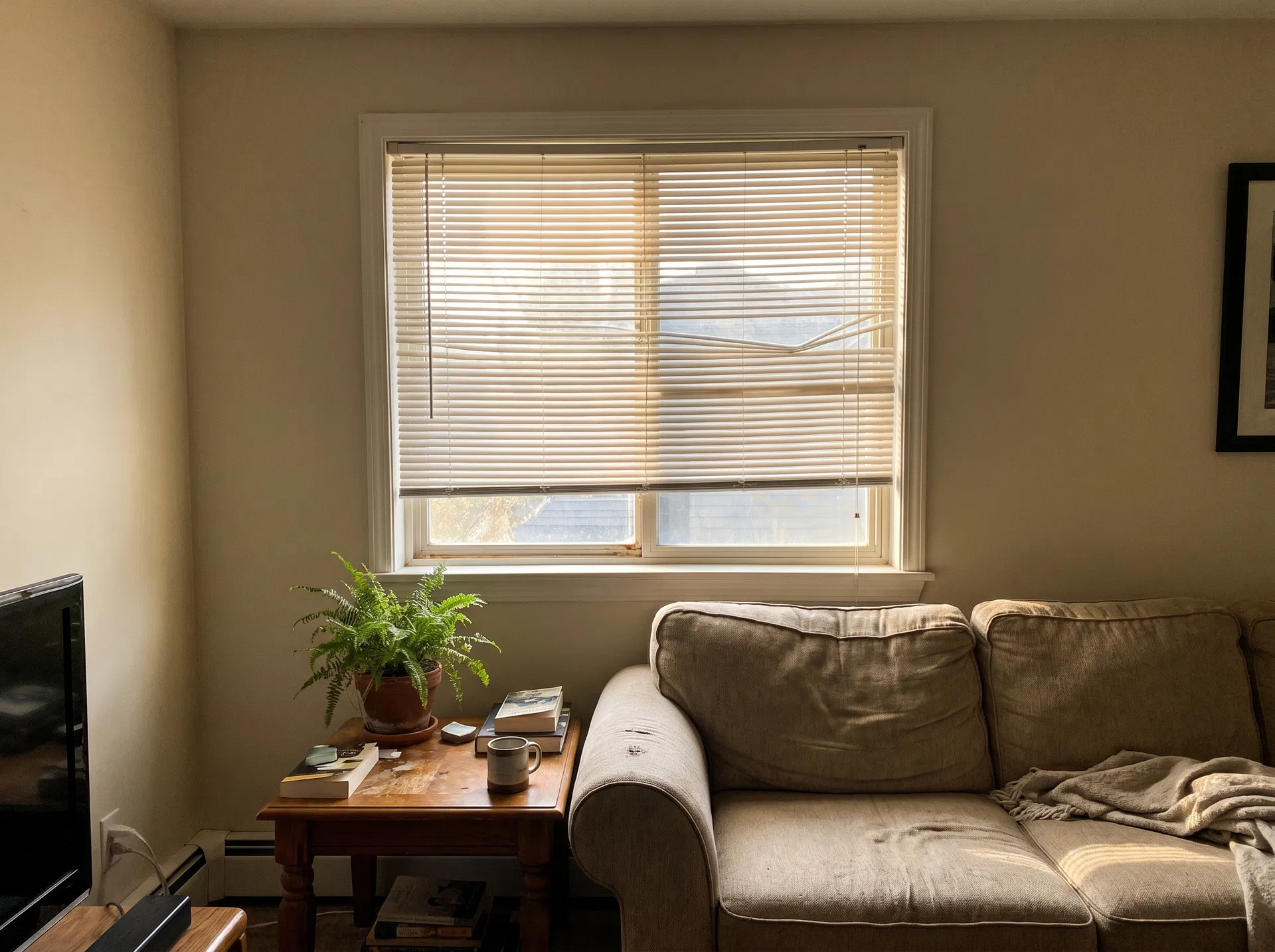 Before — old blinds