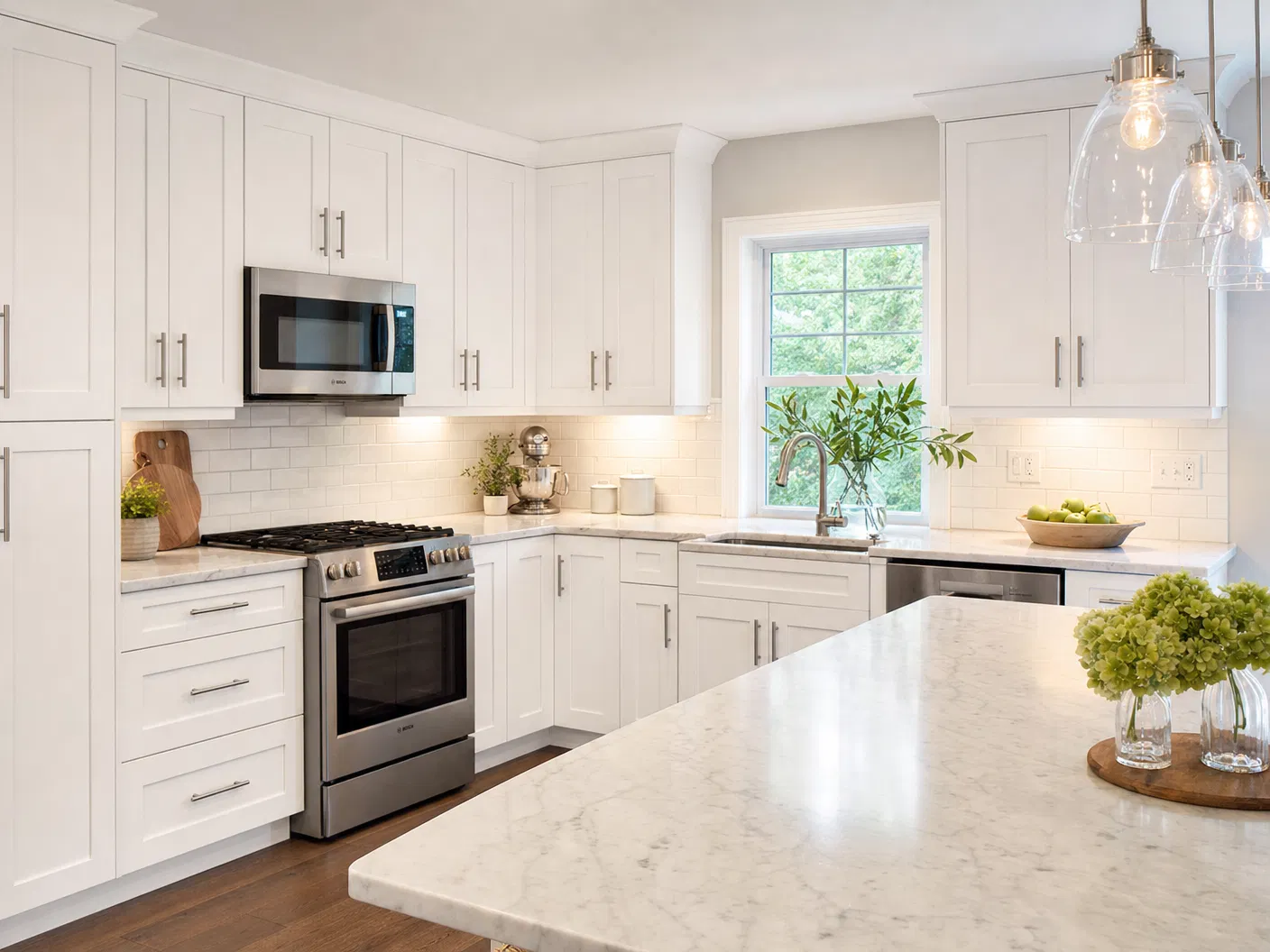 AFTER — White Shaker + Marble