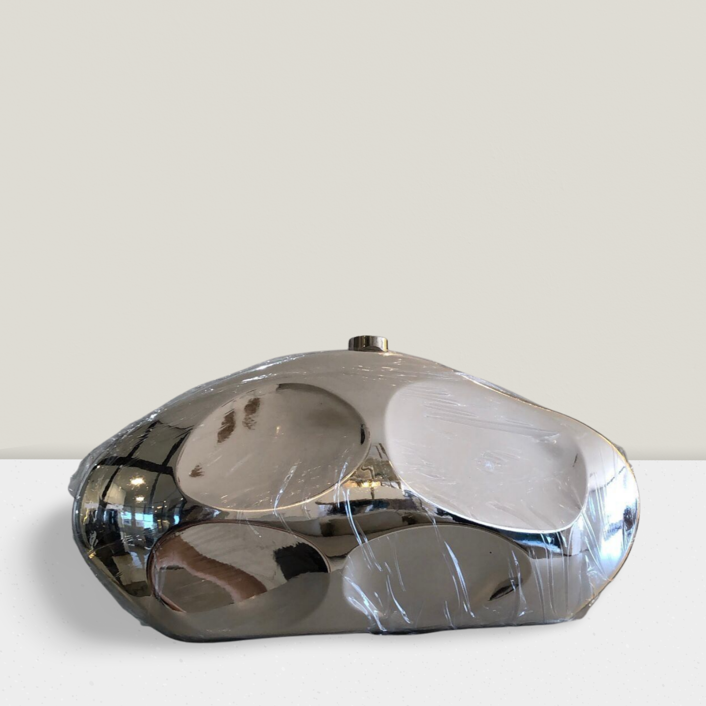 Clutch espelhada prata orgânica