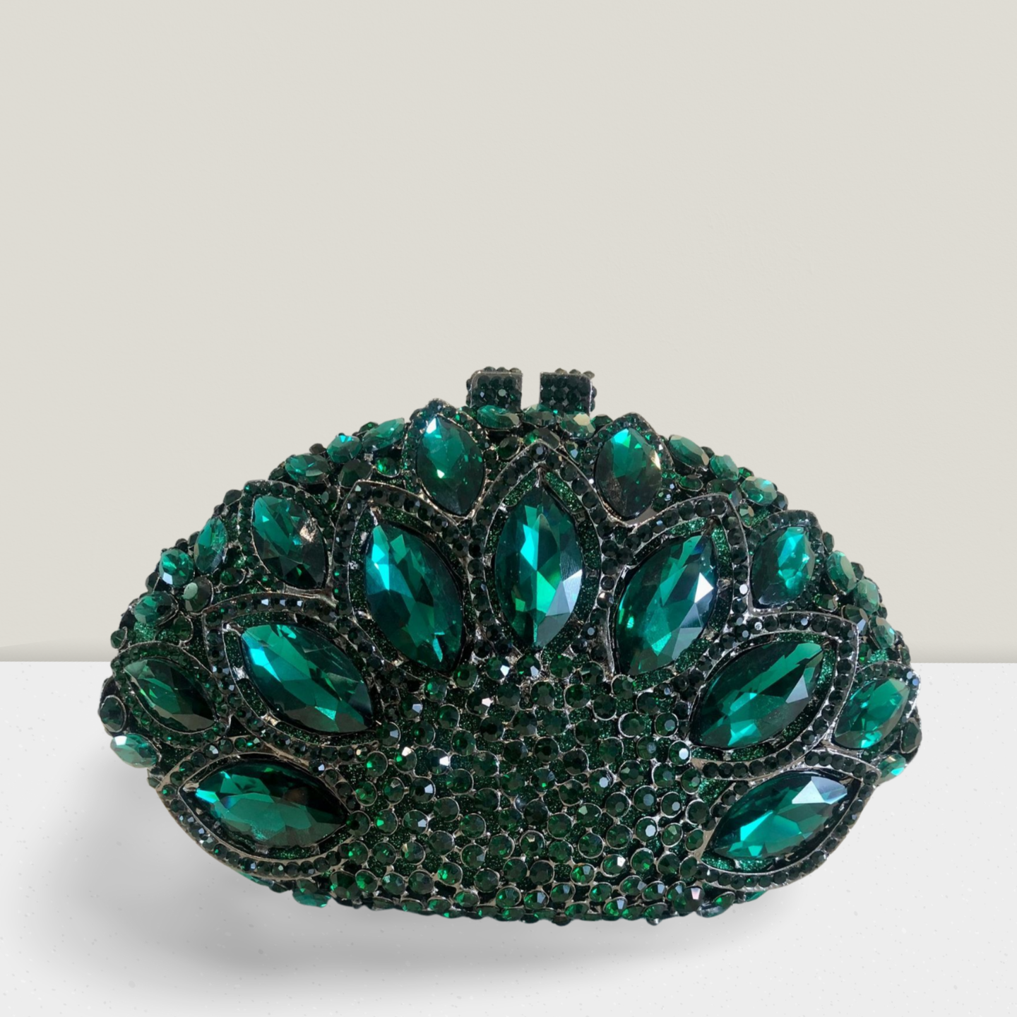 Clutch Importada Flor Verde Esmeralda