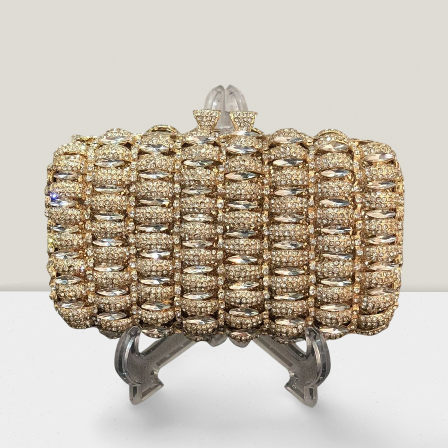 Clutch Importada dourada strass luxo