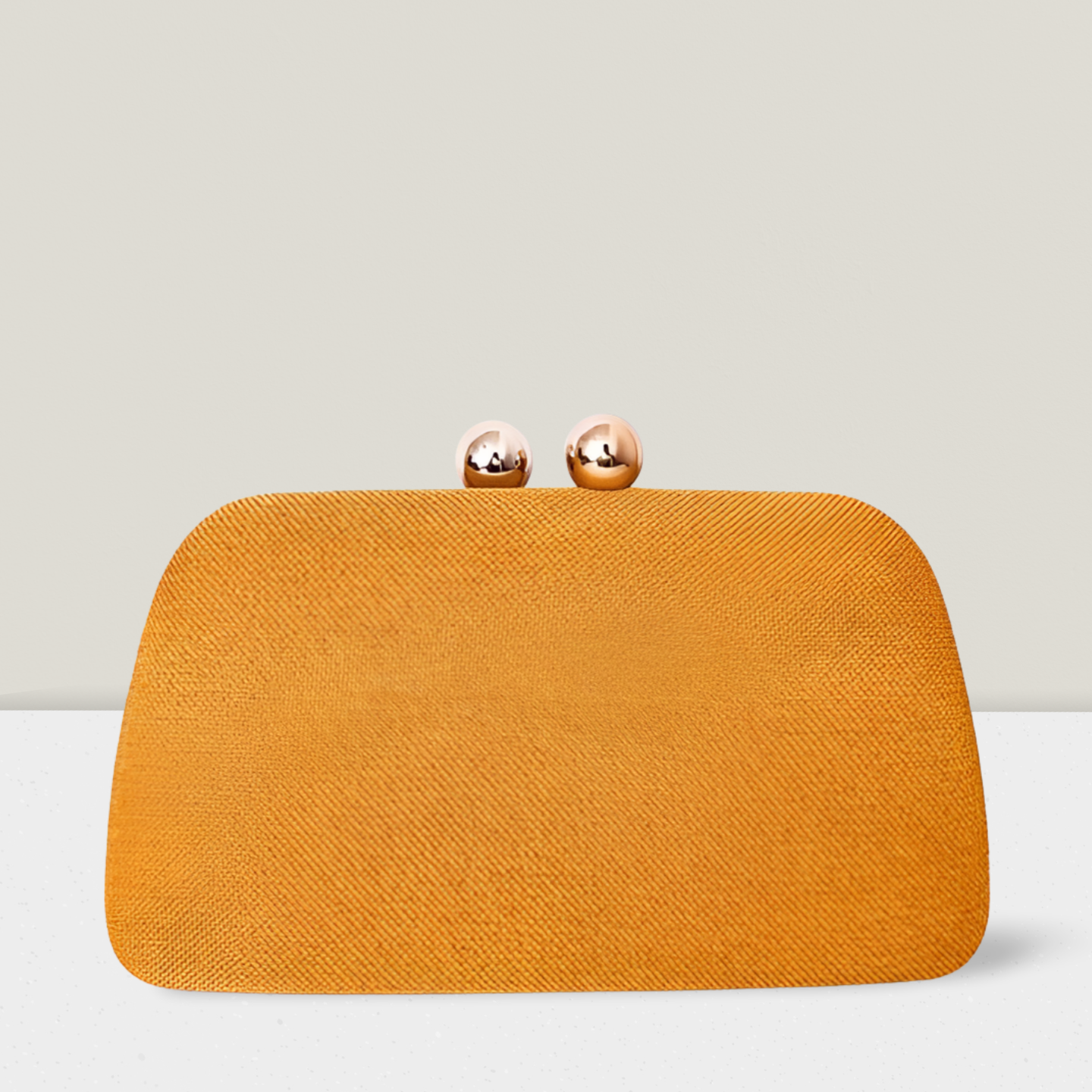 Clutch tecido mostarda