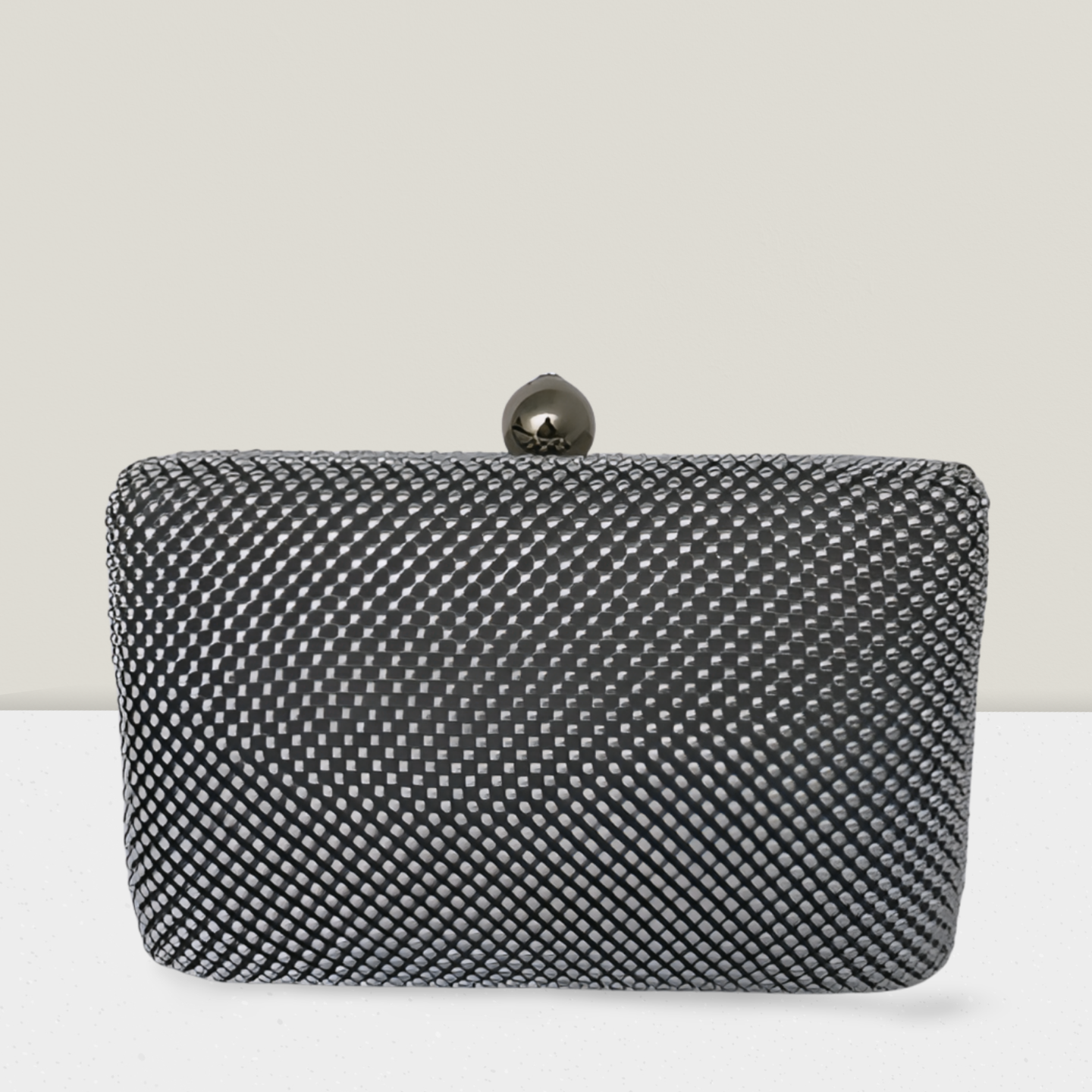 Clutch ret. prata bolinhas