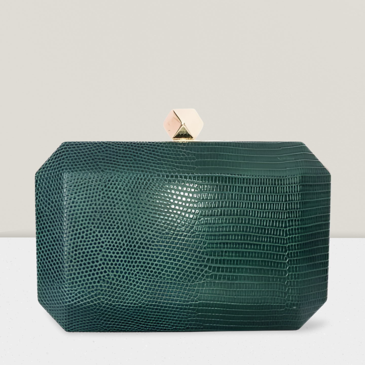 Clutch verde couro