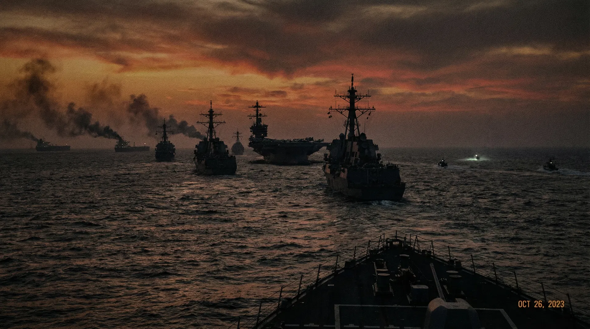 US naval forces patrol the Persian Gulf as President Trump calls for an international coalition to escort oil tankers through the Iranian-blockaded Strait of Hormuz