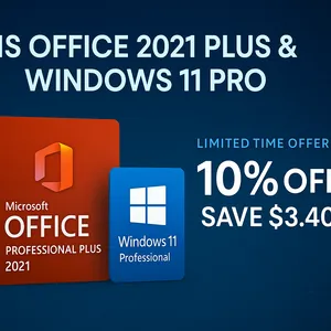 AI-generated promotional image for MS Office 2021 Plus & Windows 11 Pro