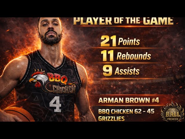 Player of the Game - BBQ Chicken vs Grizzlies #4 Arman Brown