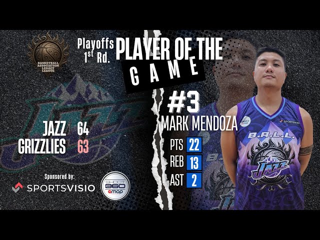 Playoffs: Game 1 Player of the Game Mark Mendoza (Jazz)