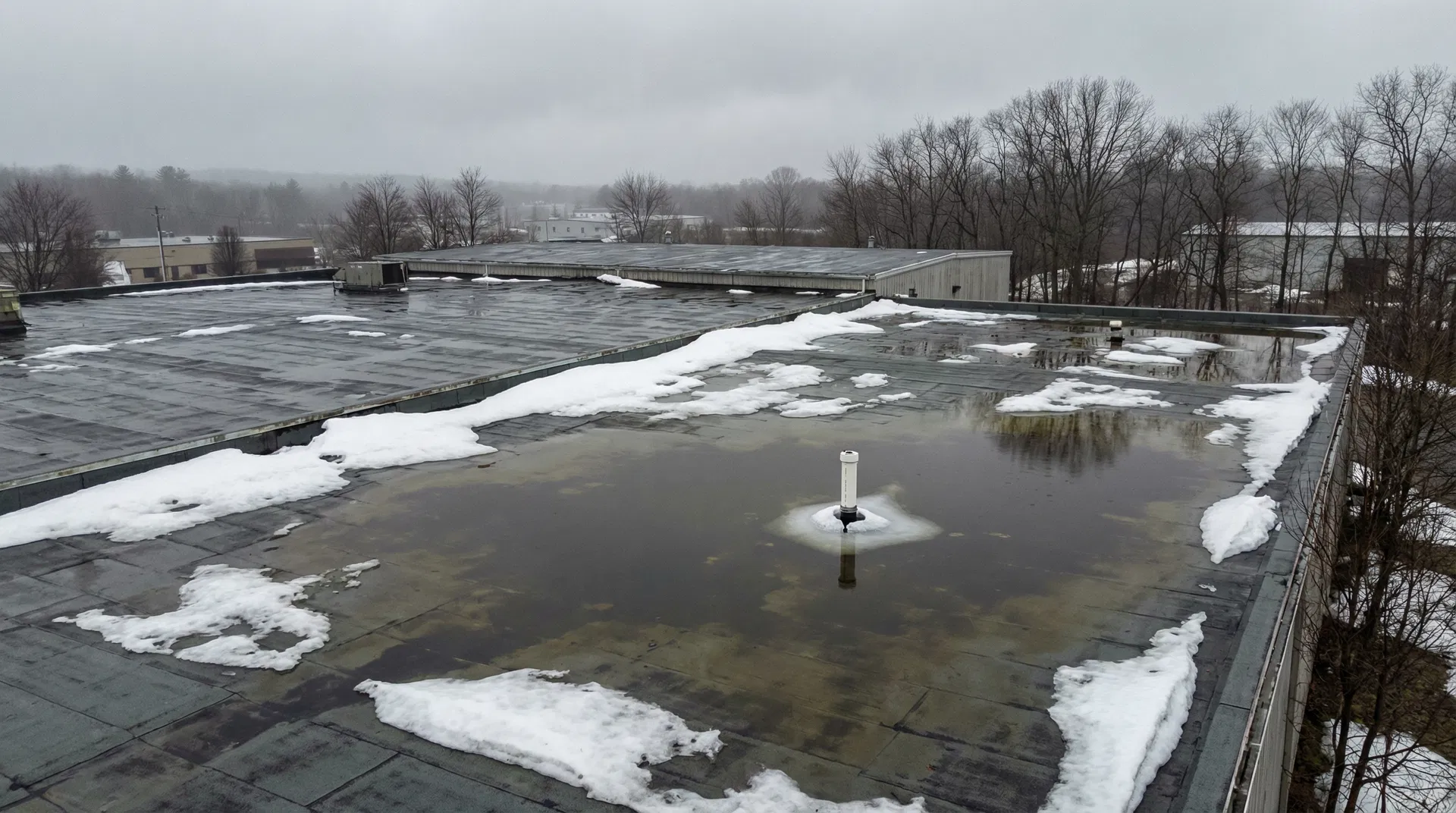 Flat Roof Ponding After Snowmelt: What New England Property Owners Should Know