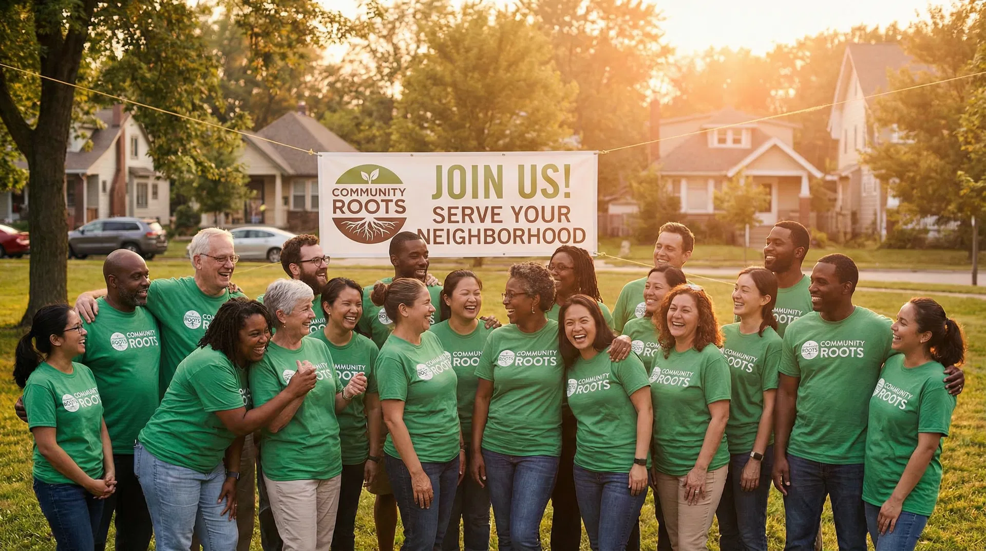 Volunteers gathered together