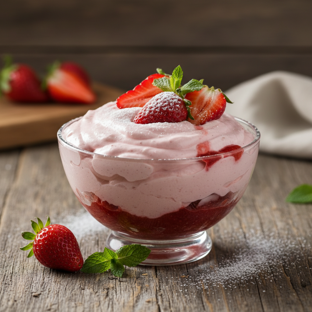 Foto da receita Mousse Aerado de Morango