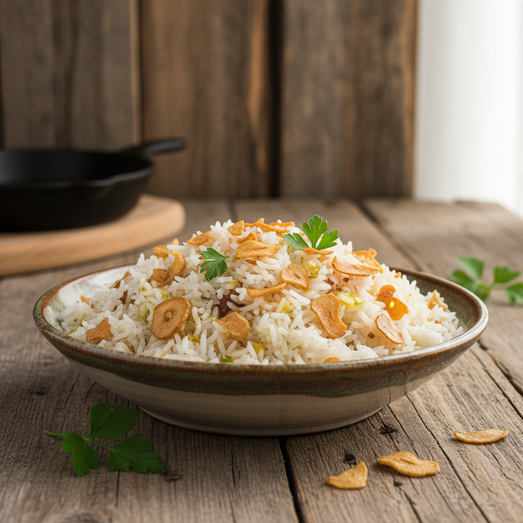 Foto da receita Arroz com Alho Frito