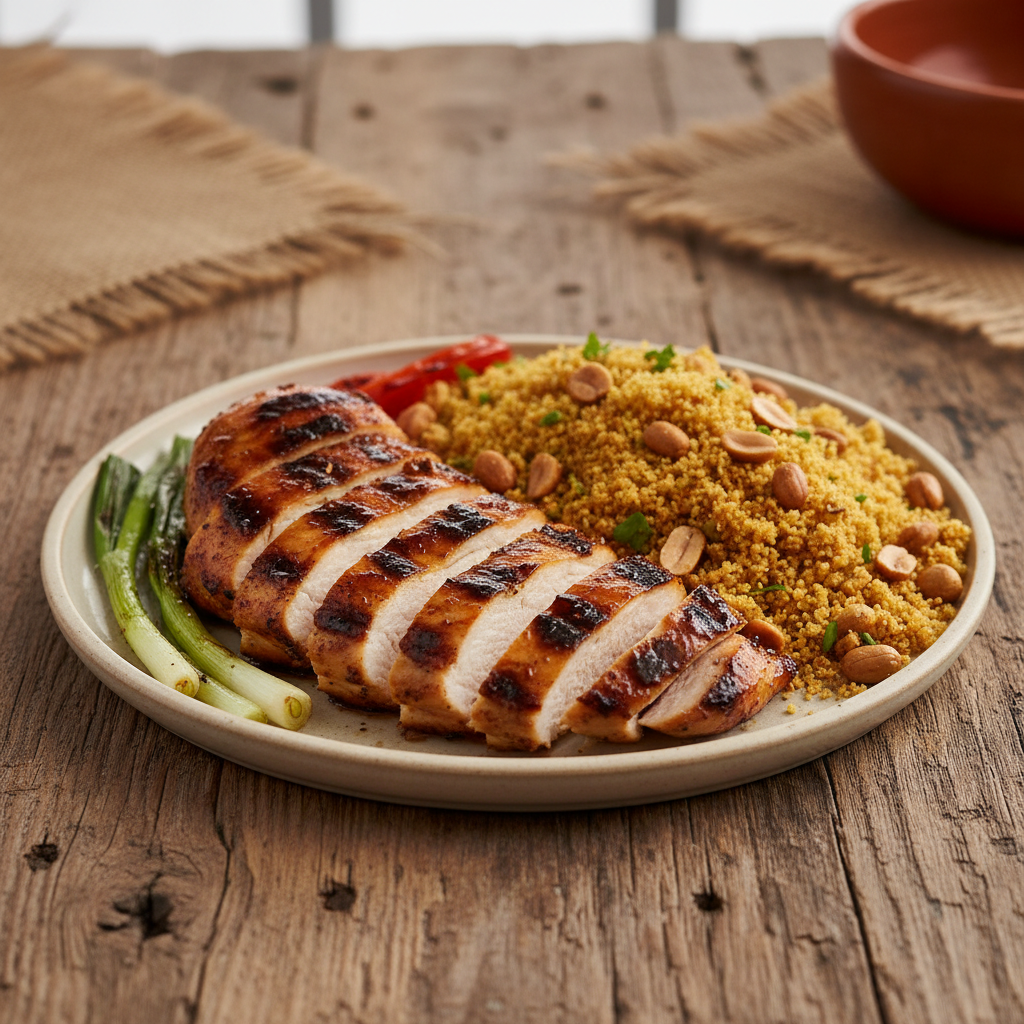 Foto da receita Frango com Farofa Crocante de Amendoim Churrasco
