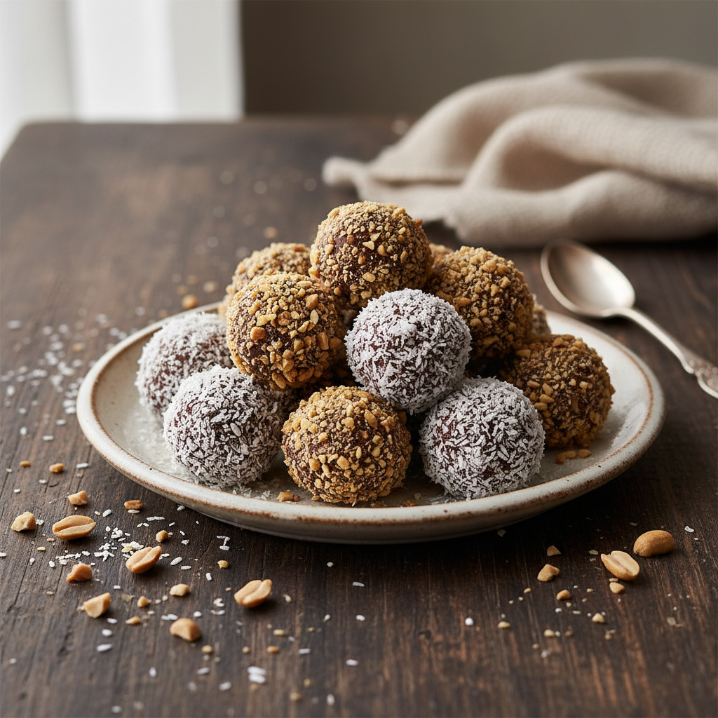 Foto da receita Trufas de Chocolate com Amendoim e Coco