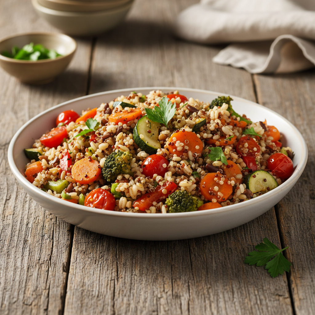 Foto da receita Arroz 7 Grãos com Legumes Salteados