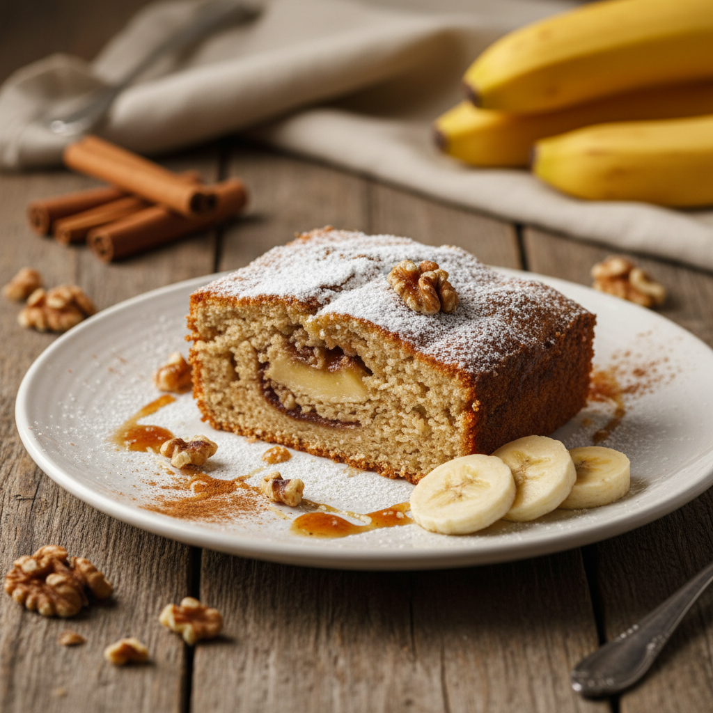 Foto da receita Bolo de Banana em Barra com Canela