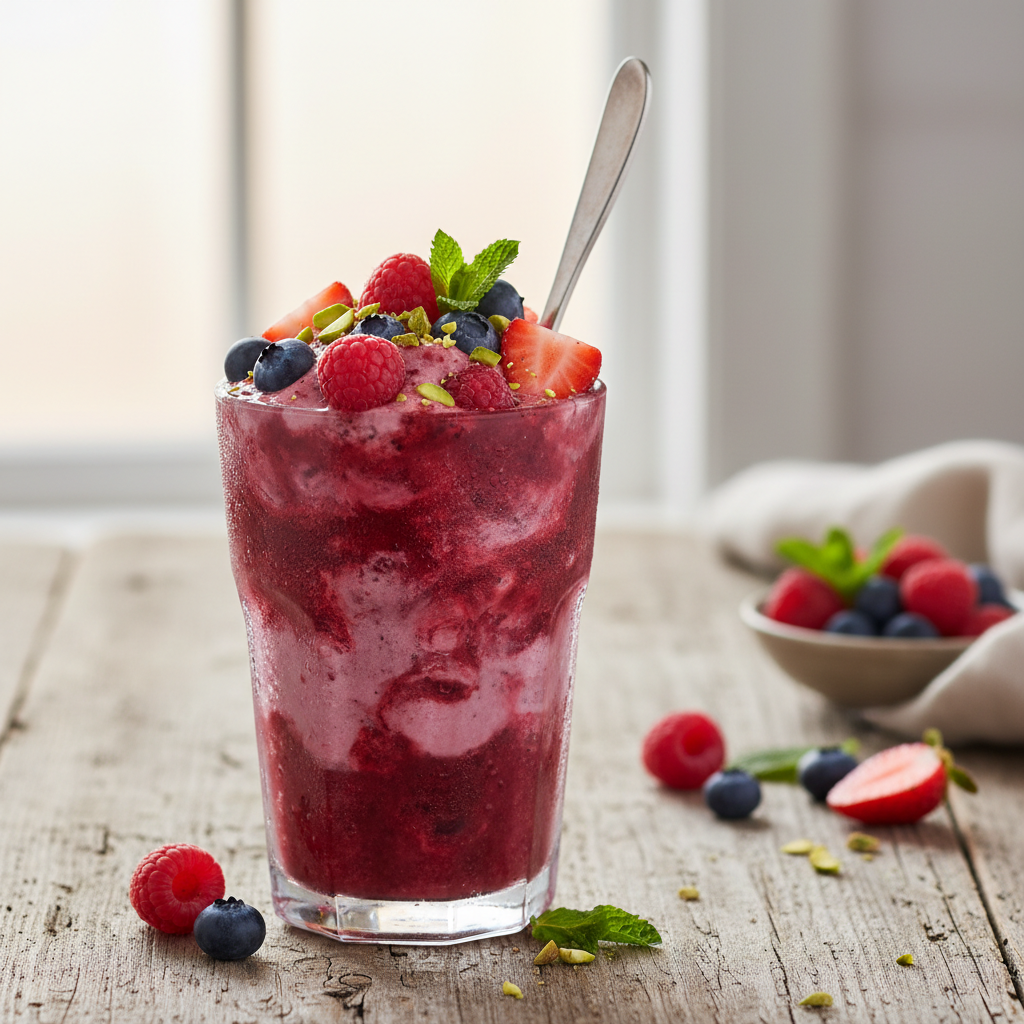 Foto da receita Smoothie de Frutas Vermelhas Gelado