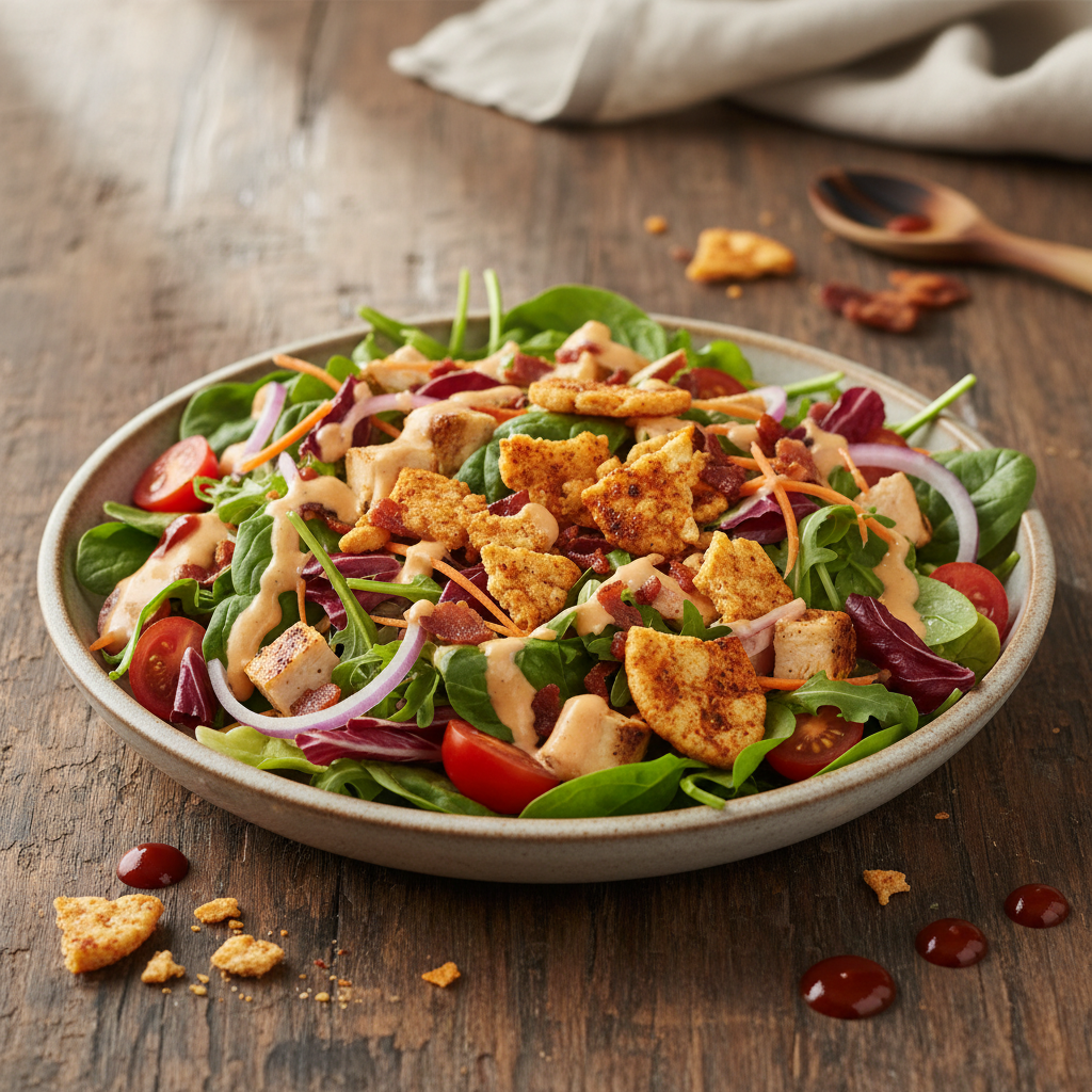 Foto da receita Salada Crocante com Biscoito de Arroz Barbecue