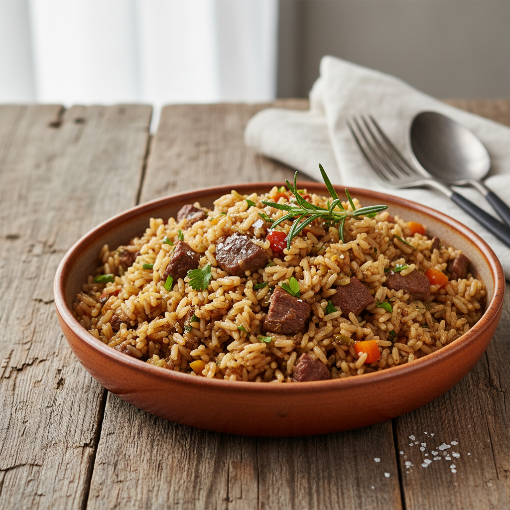 Foto da receita Arroz Temperado com Caldo de Carne