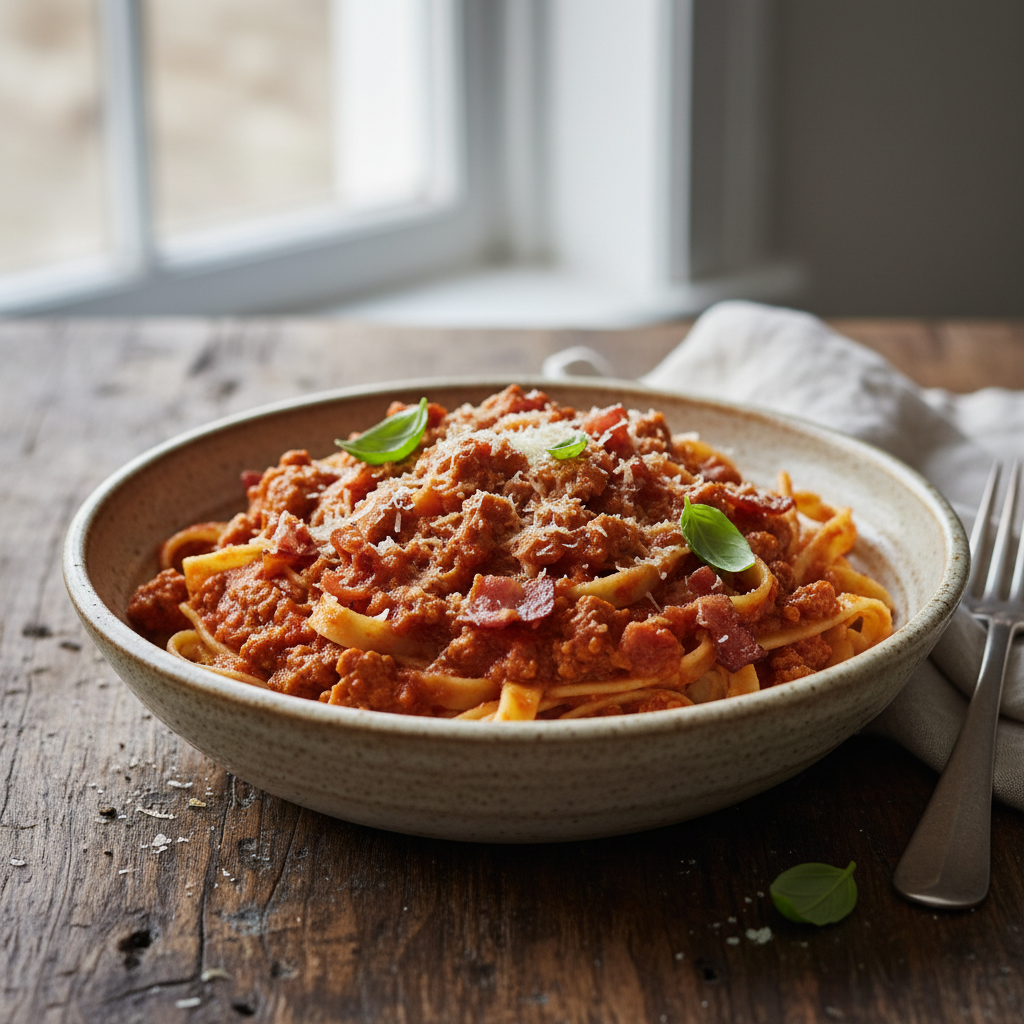 Foto da receita Molho de Carne de Soja Bacon para Massas