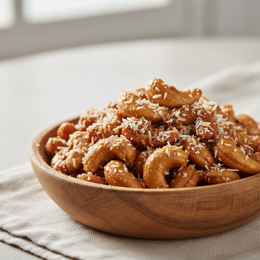 Castanha De Caju Caramelizada Com Coco