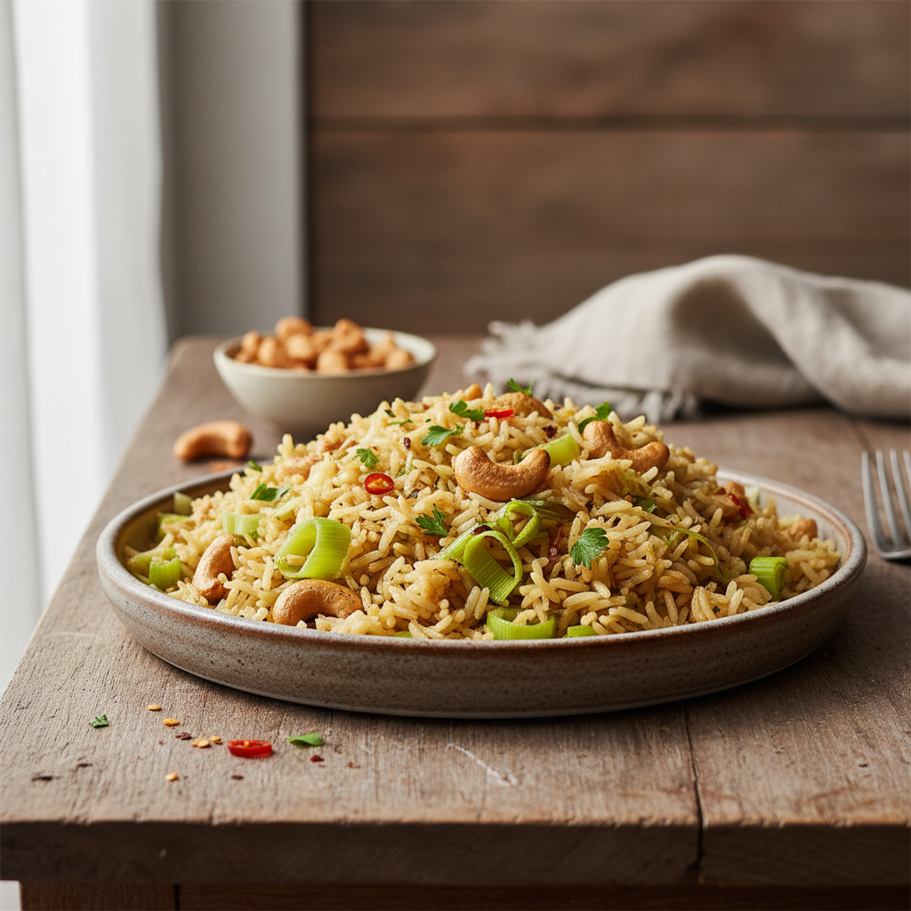 Foto da receita Arroz com Castanha de Caju e Alho-Poró