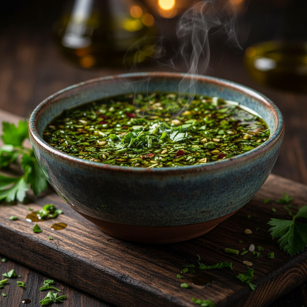 Foto da receita Molho Chimichurri Sem Pimenta para Churrasco
