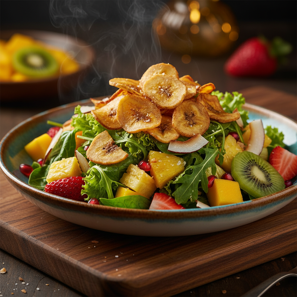 Foto da receita Salada Tropical com Chips de Banana