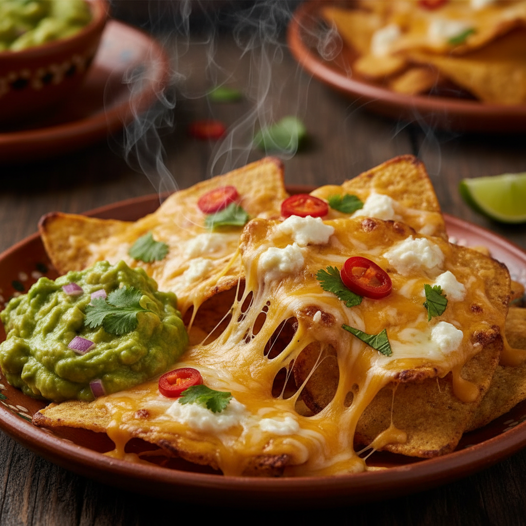 Foto da receita Nachos de Mandioca com Queijo e Guacamole