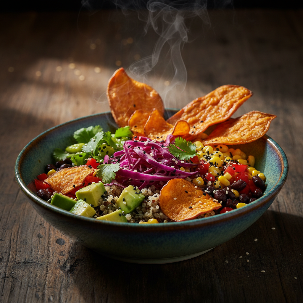 Foto da receita Bowl Colorido com Chips de Batata Doce