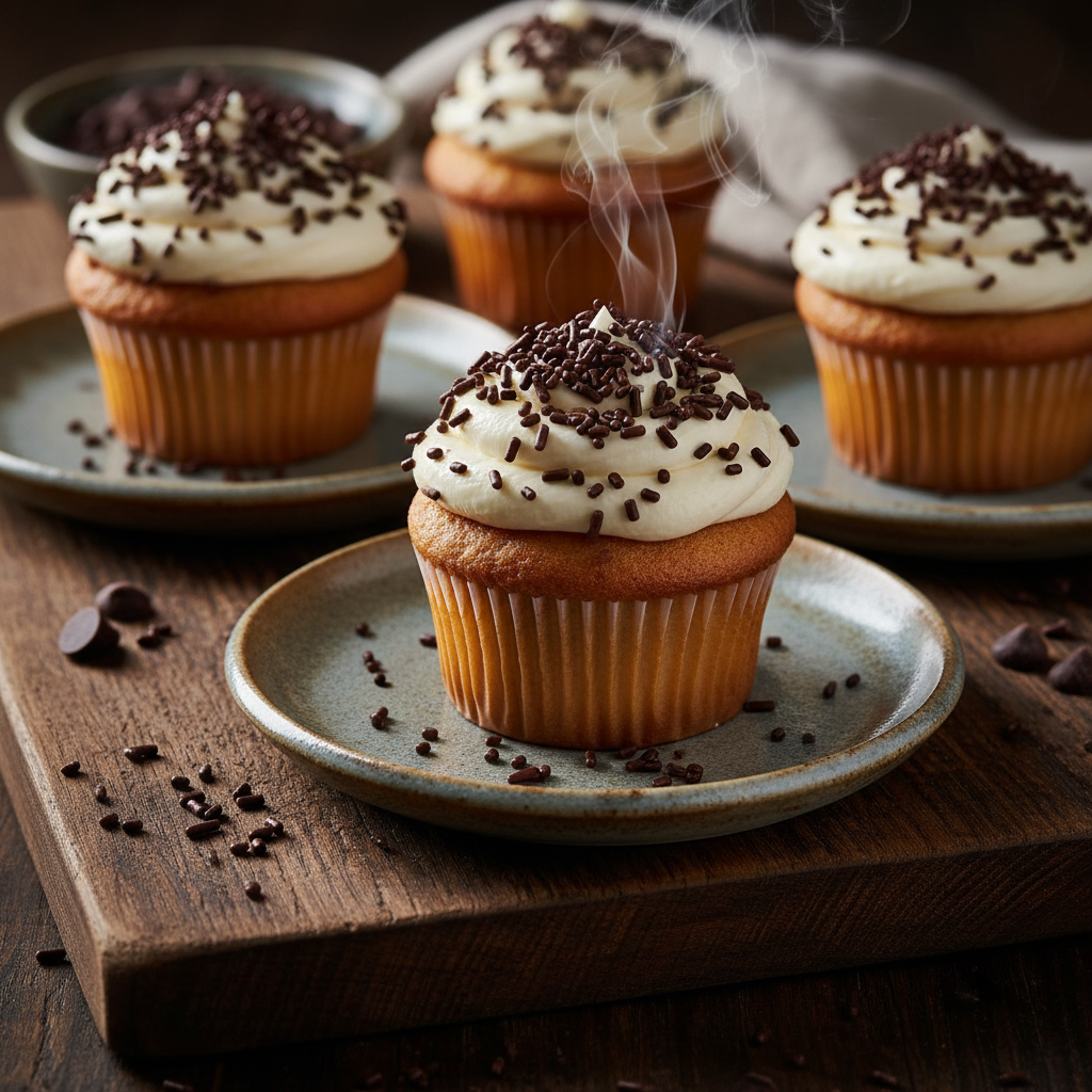 Foto da receita Cupcakes de Baunilha com Chumbinho de Chocolate