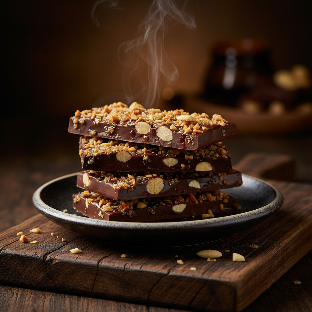 Foto da receita Barras de chocolate com confeito de amêndoas