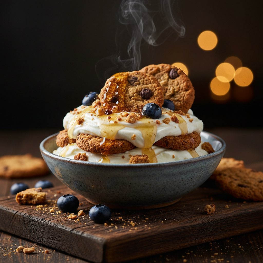 Foto da receita Parfait de Iogurte com Cookies de Aveia e Mel