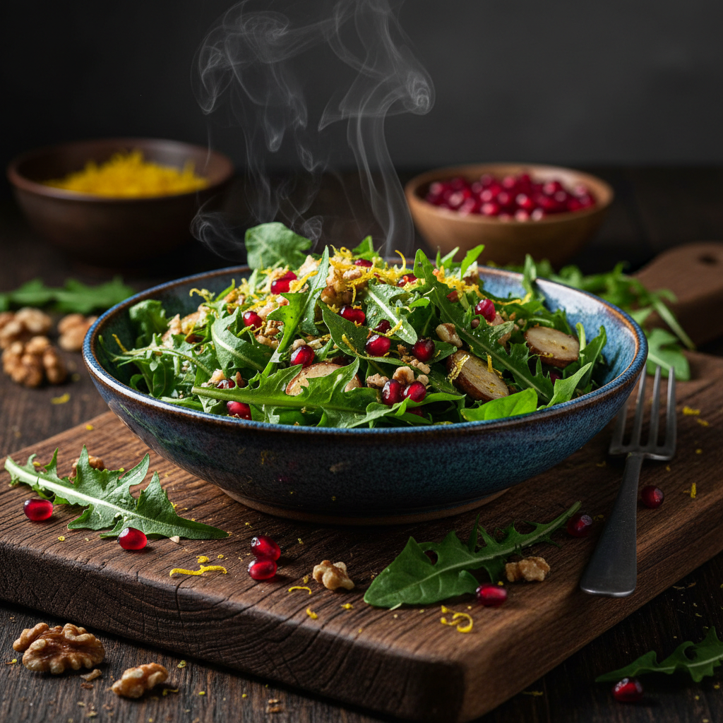 Foto da receita Salada de Dente-de-Leão com Vinagrete de Limão