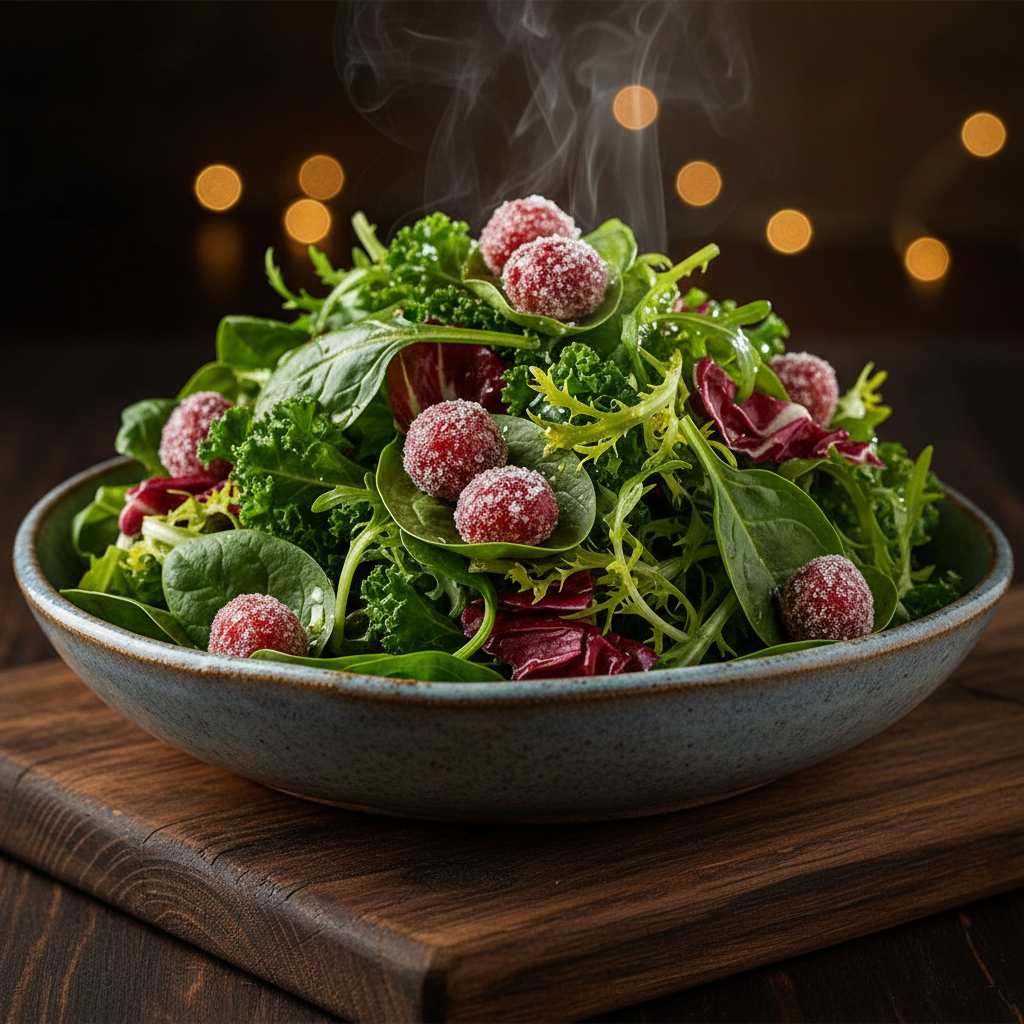 Foto da receita Salada de Folhas com Drageado de Cranberry