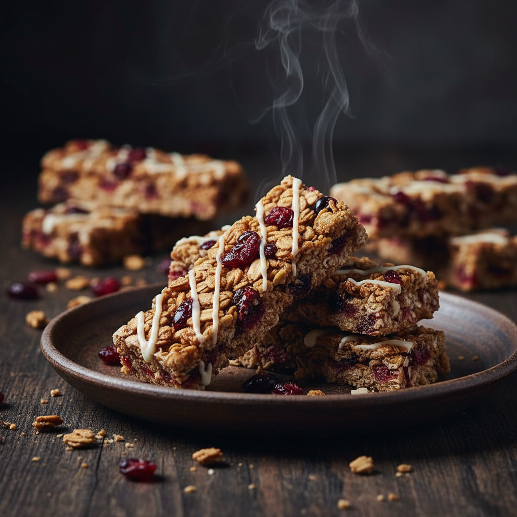 Foto da receita Barrinhas de Granola com Drageado de Cranberry