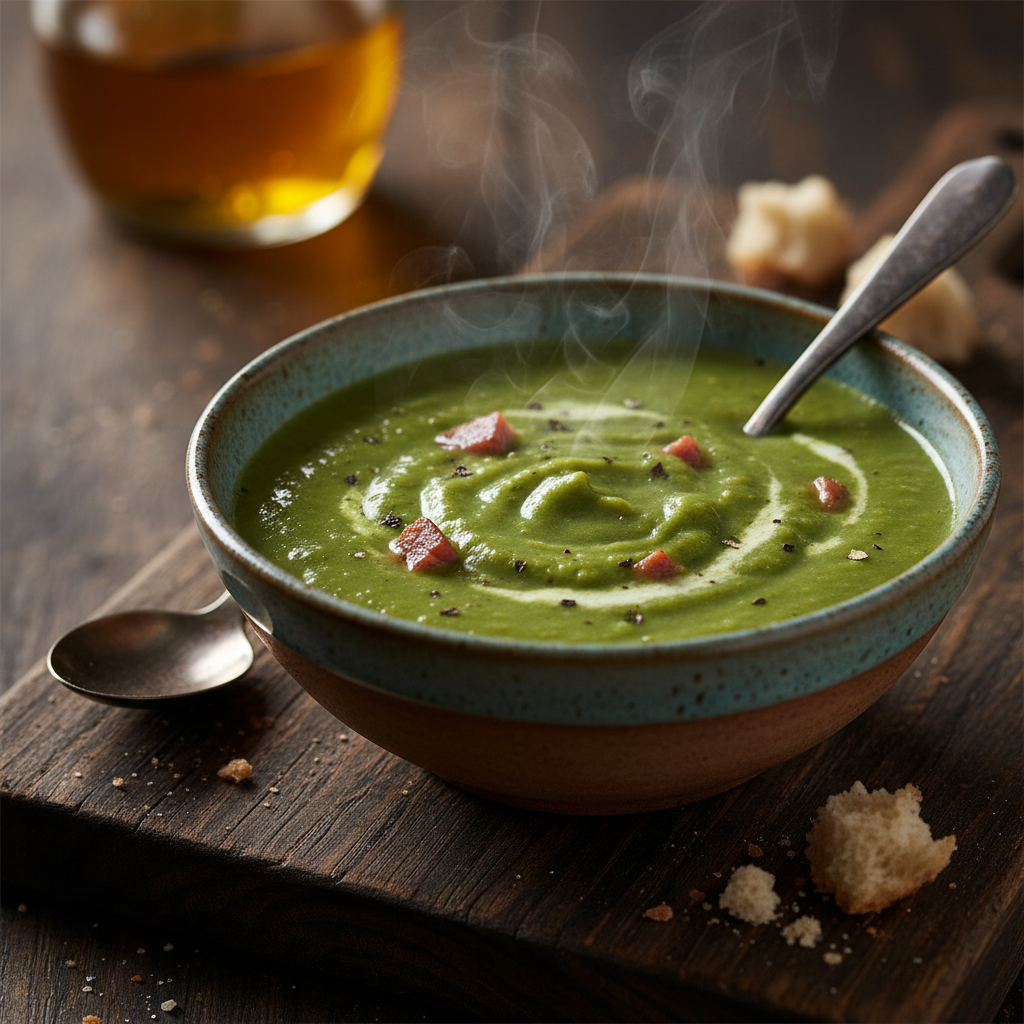Foto da receita Sopa cremosa de ervilha partida