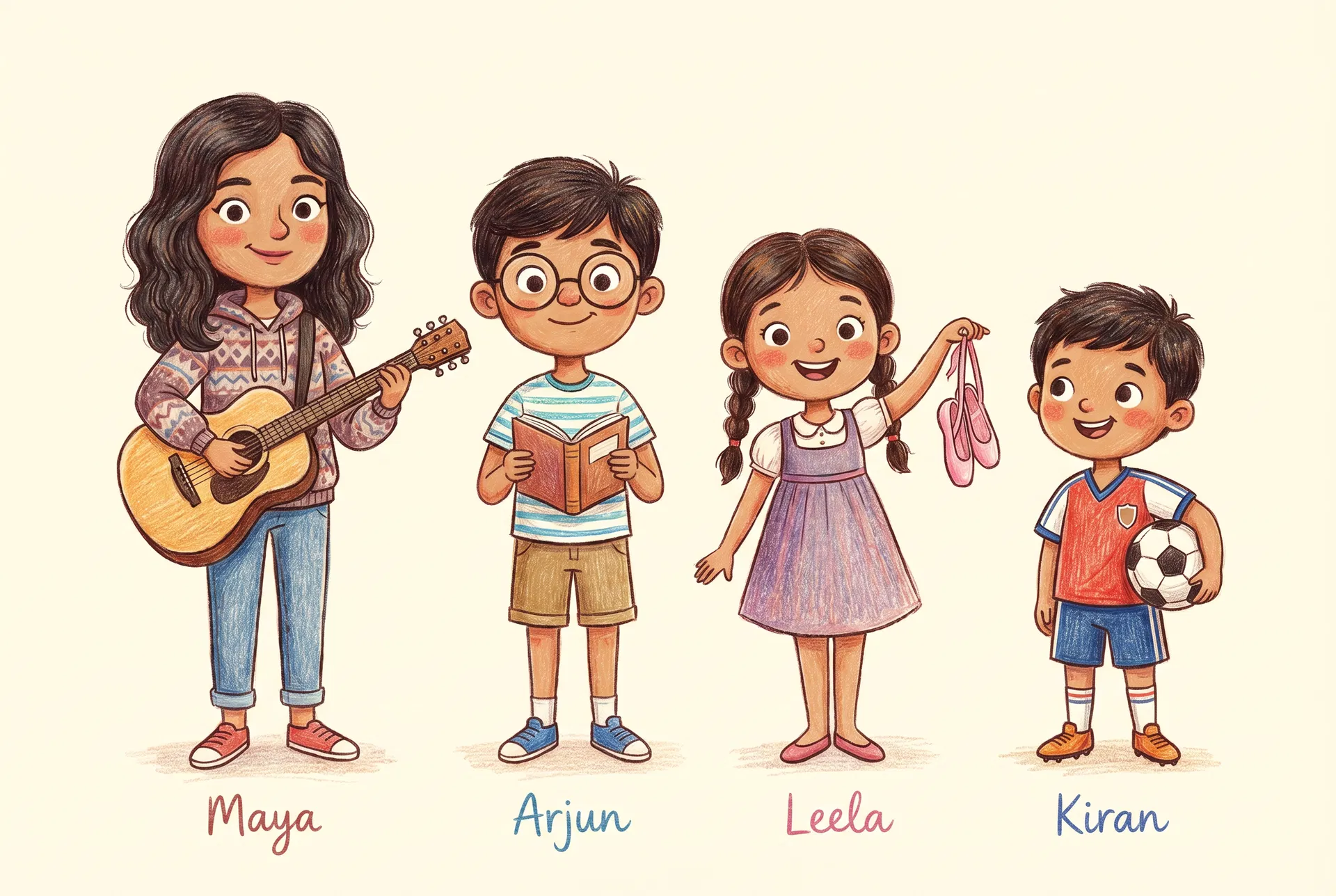 Maya, Arjun, Leela & Kiran