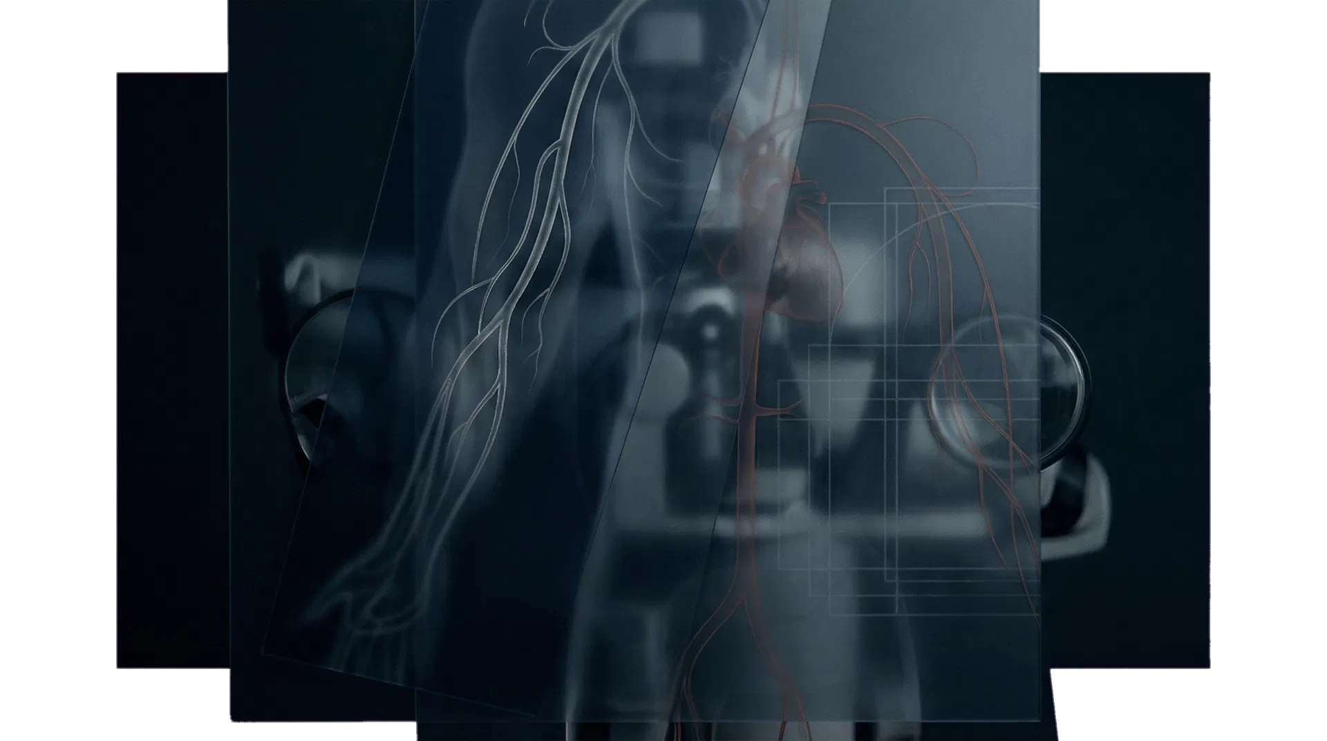 Clinical texture backdrop inspired by cardiovascular surgery and hospital care