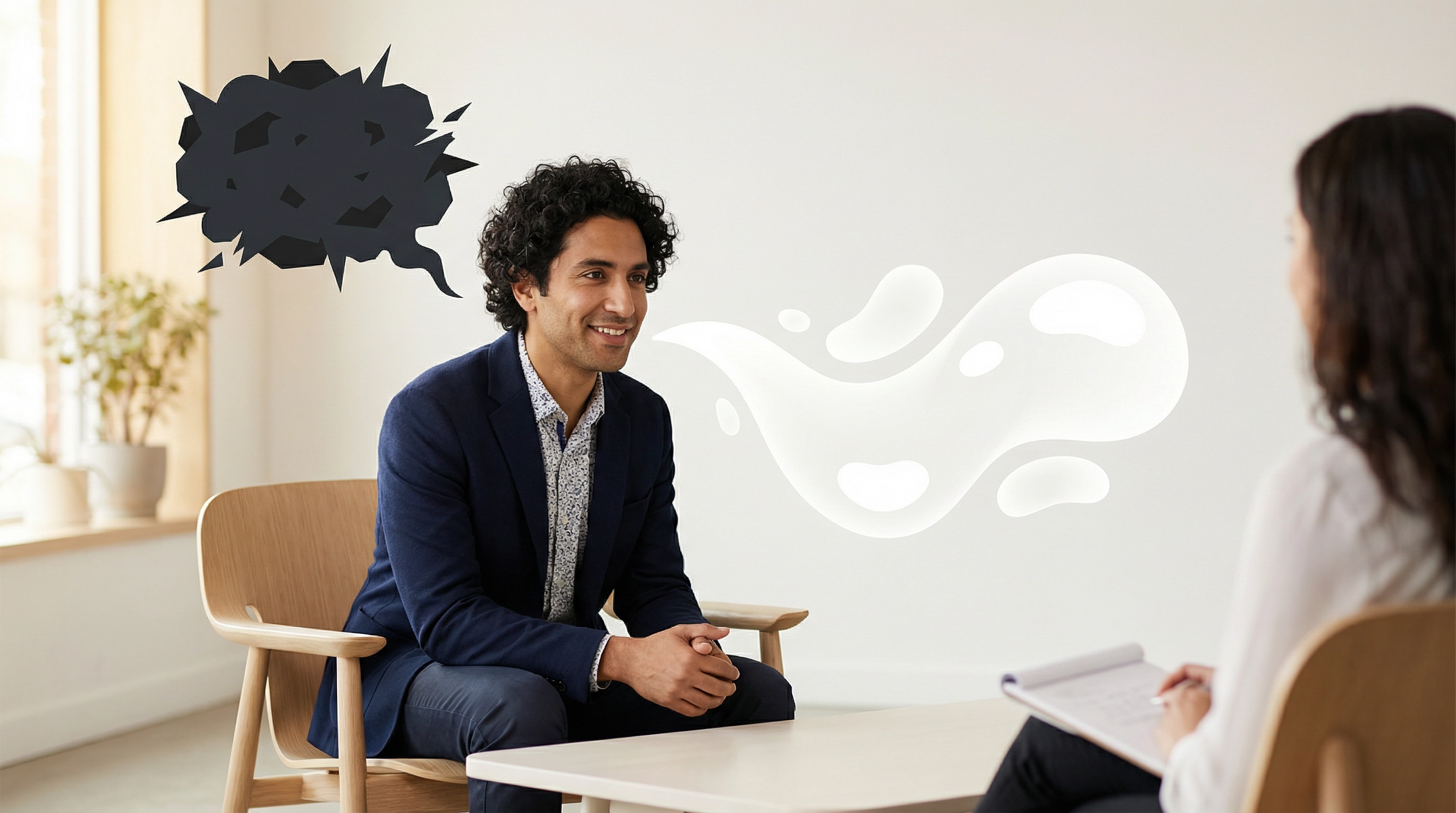 A user research interview: the participant says one thing but thinks another