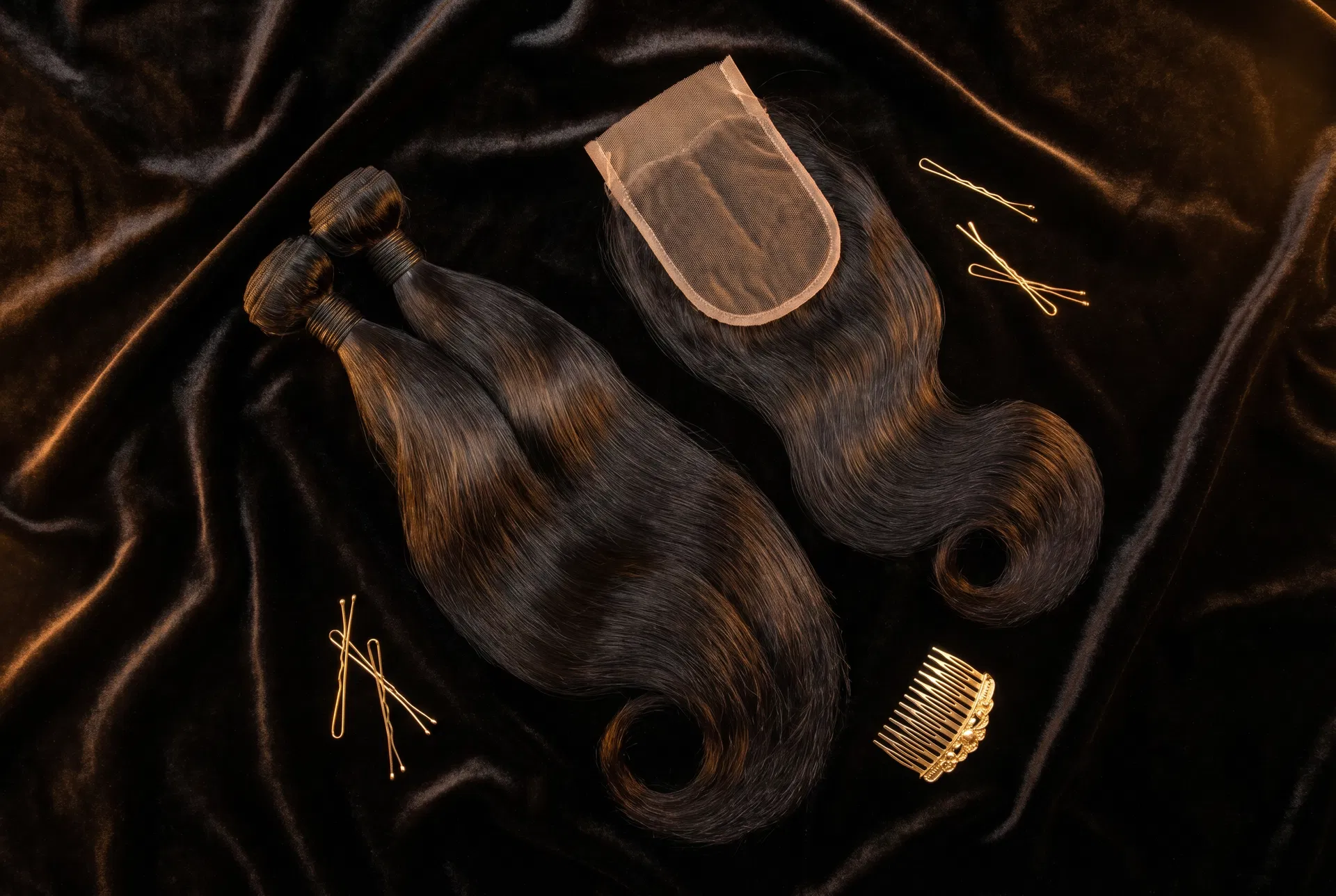 Luxury Lace Closure Package — hair bundles and closure