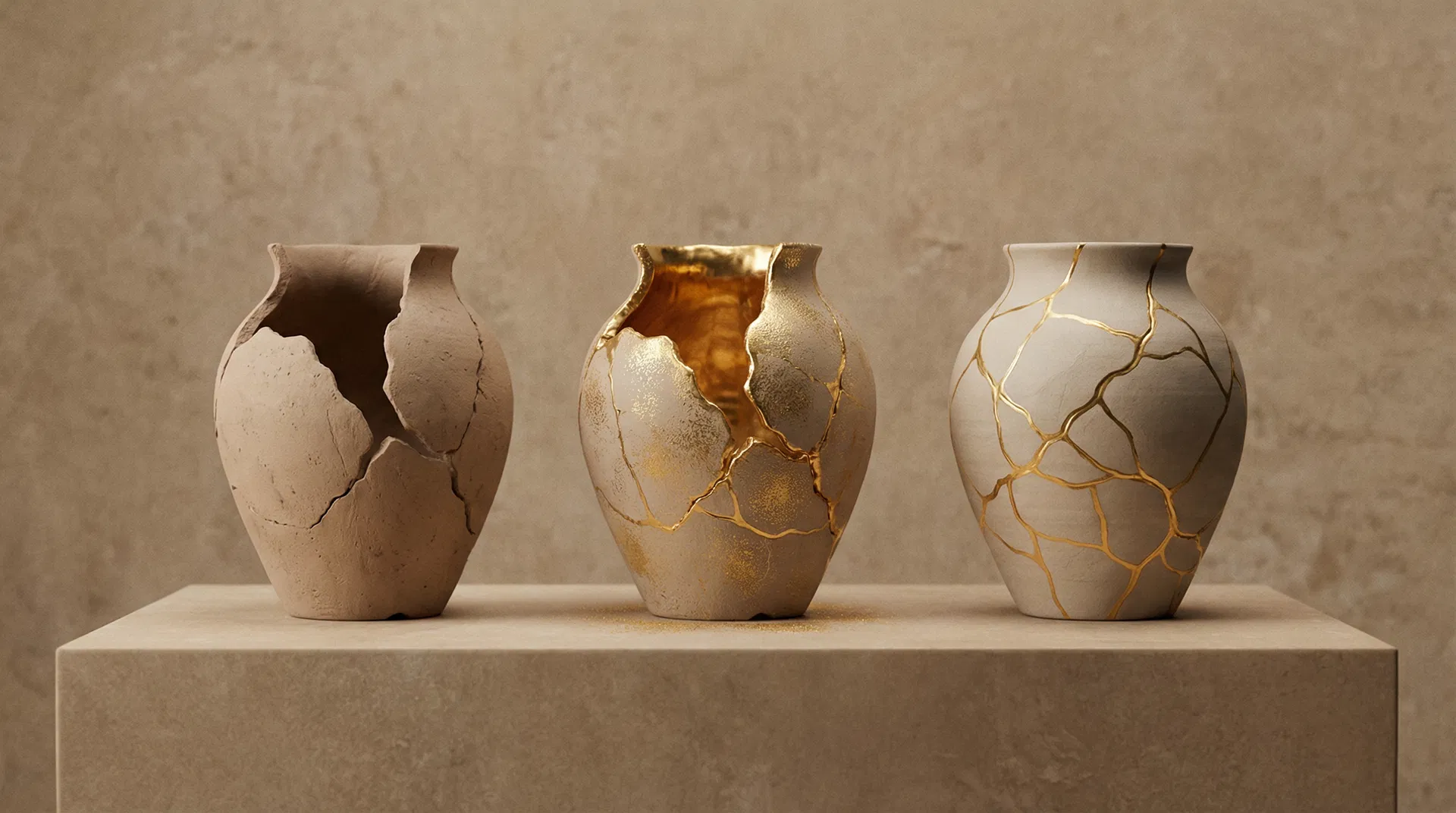 The progression of Kintsugi repair