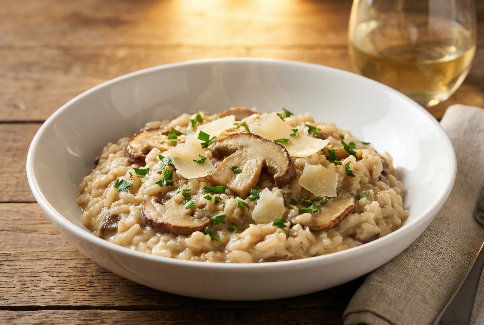 Houbové risotto s parmezánem