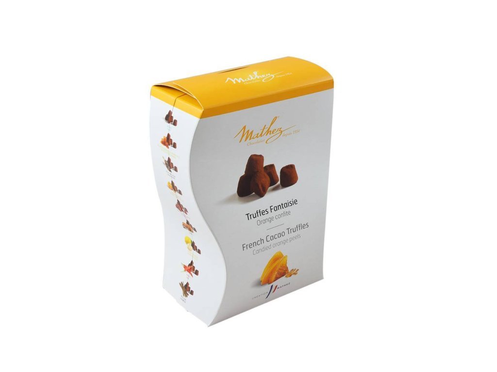 Kakaové lanýže – pomerančová kůra, Etui, Mathez